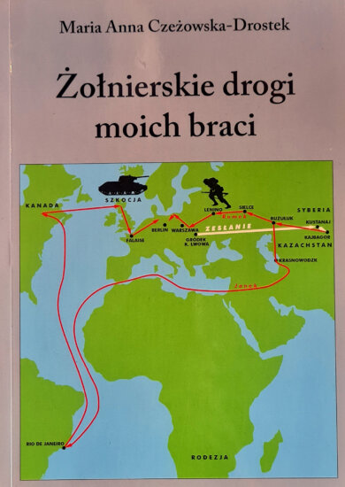 okładka książki na której umieszczono mapę świata z zaznaczoną trasą