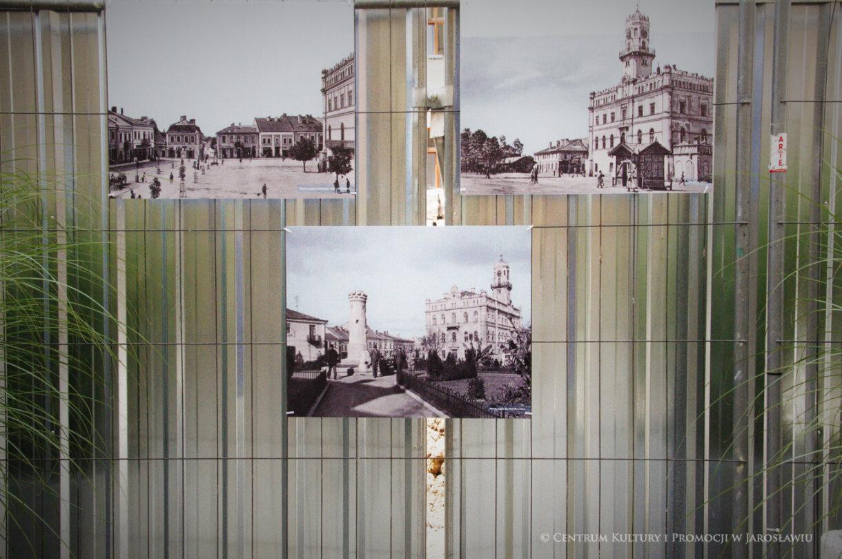 wystawa plenerowa, ekspozycja, widokówki z widokiem dawnego Jarosławia