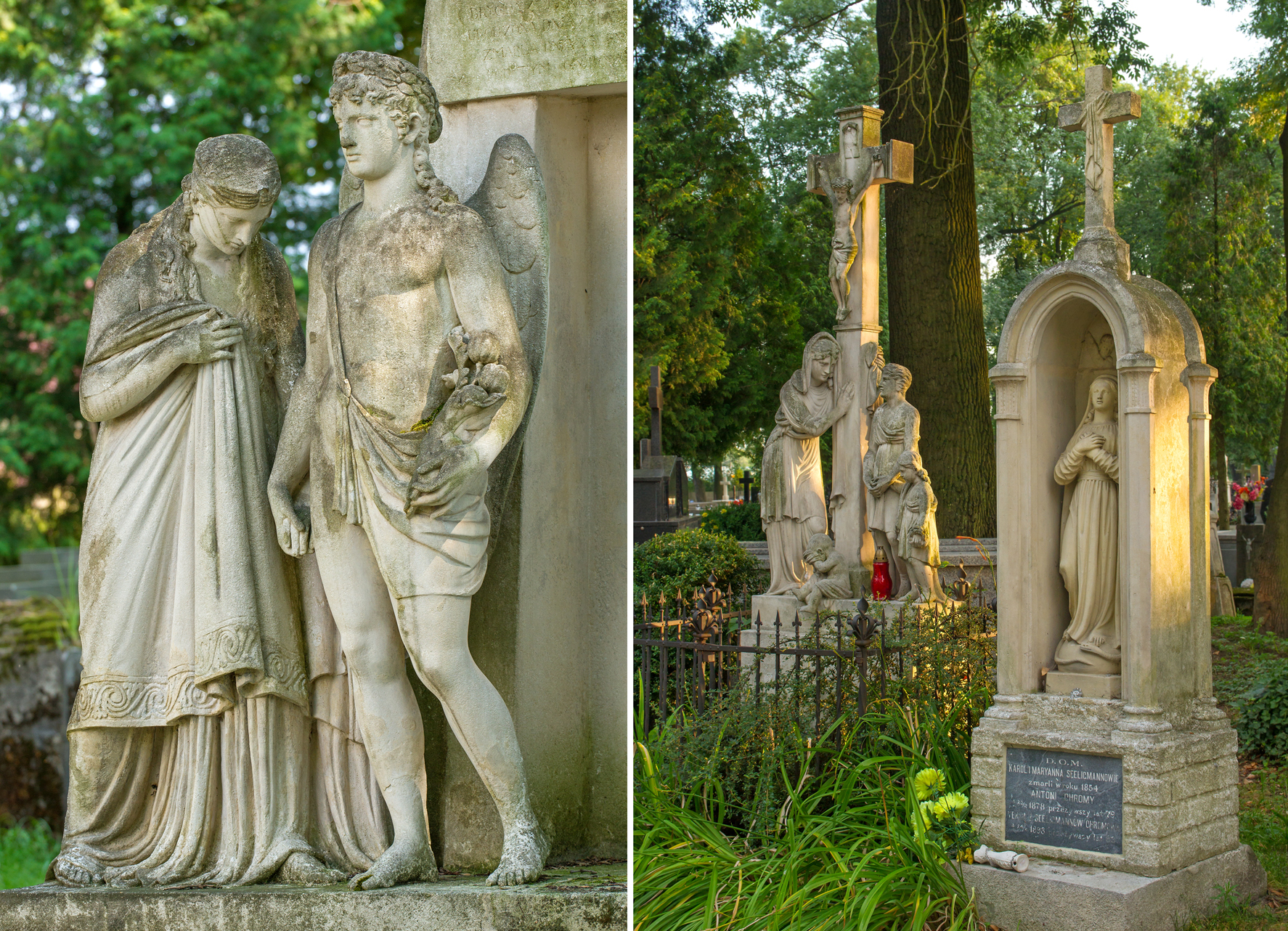 Na zdjęciu nagrobki figuralne na Starym Cmentarzu