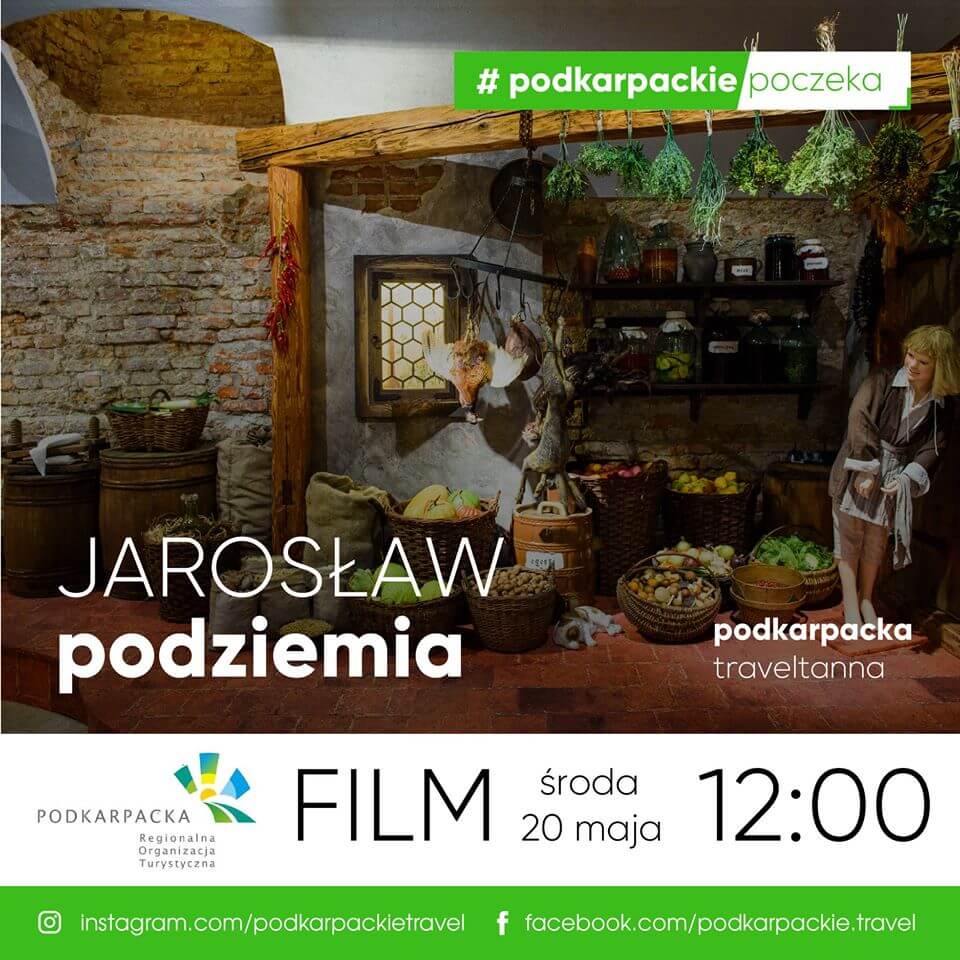 grafika promująca wirtualne zwiedzanie podziemi w Jarosławiu 