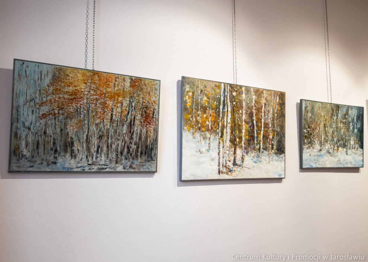 obrazy olejne z widokiem lasu podczas jesieni