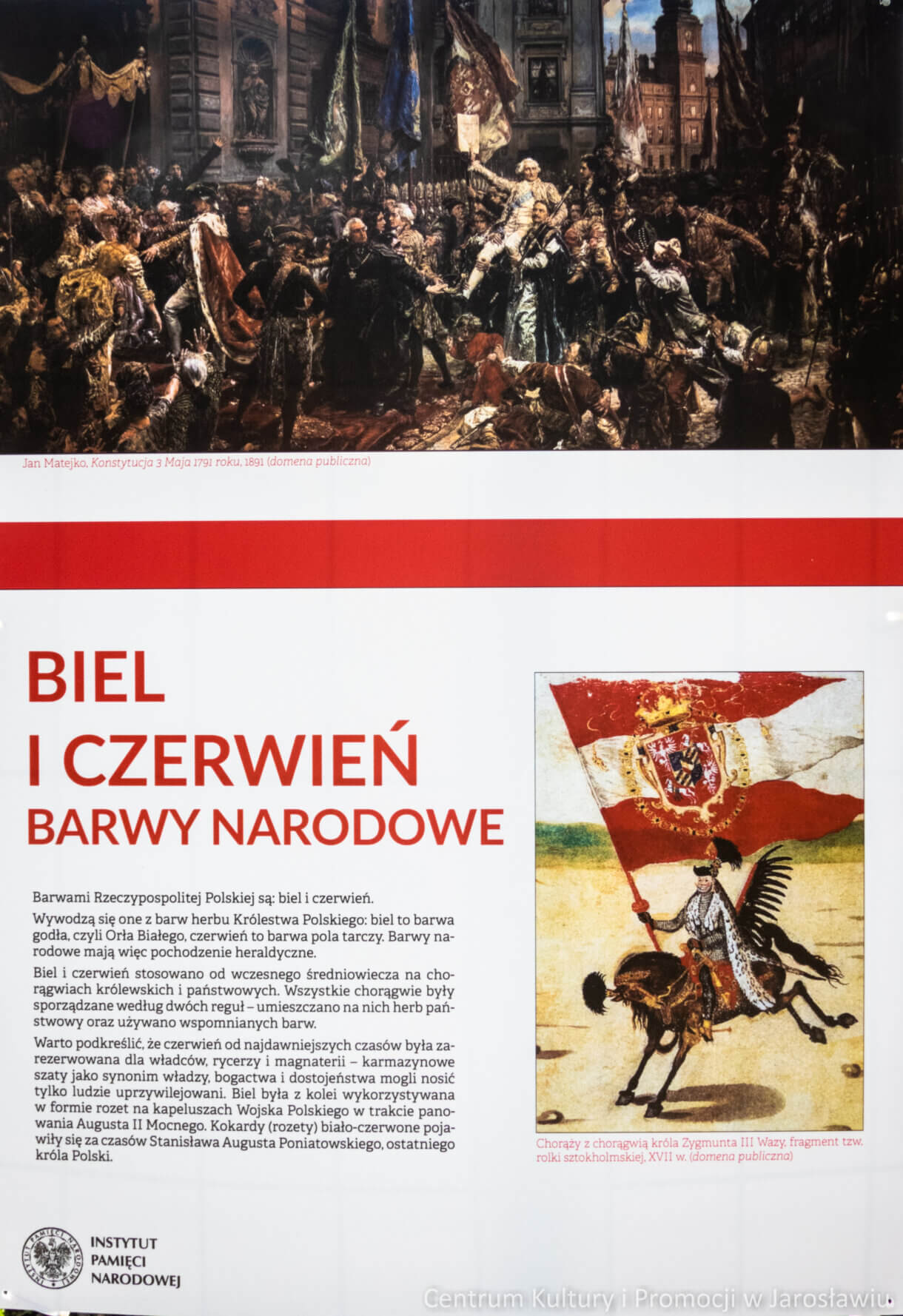 plansza wystawowa z informacjami o barwach narodowych