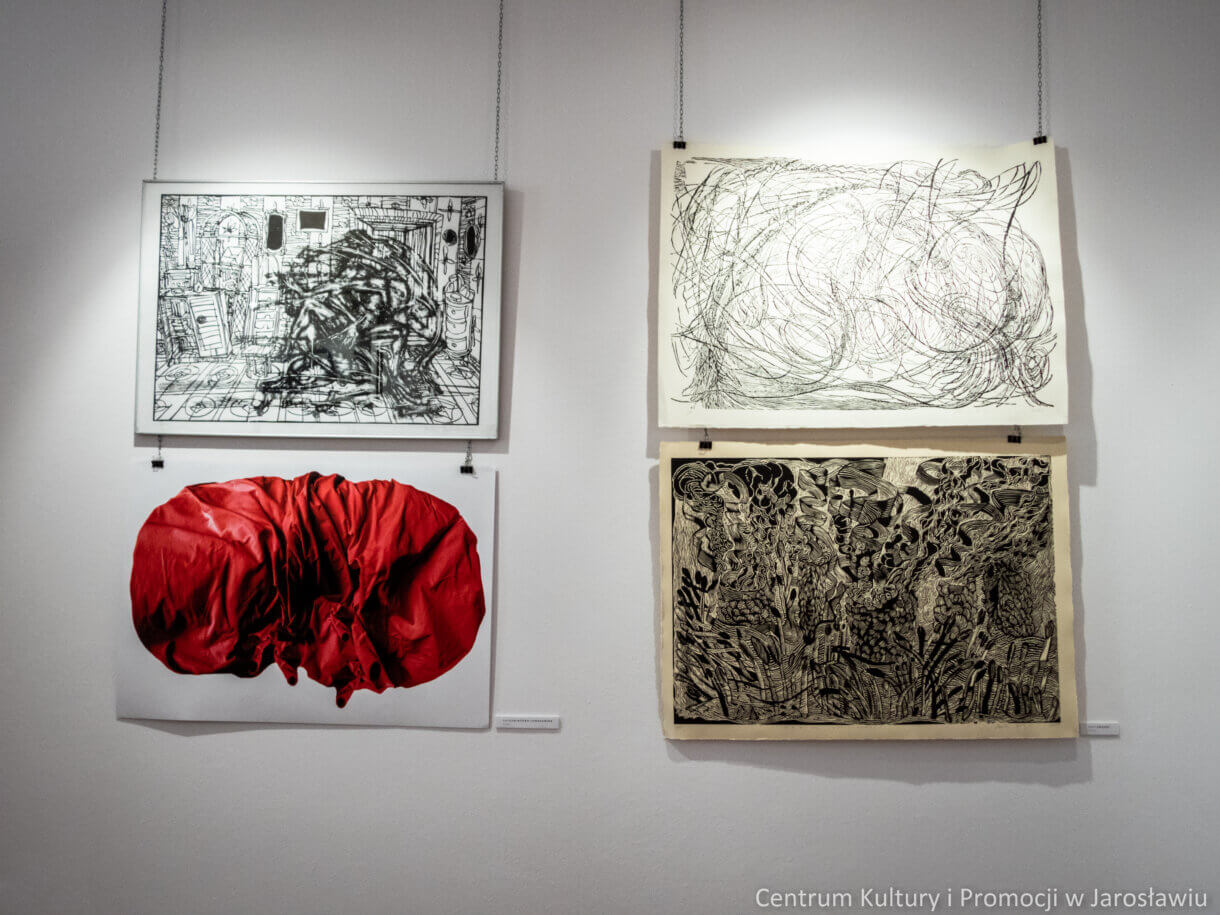 rysunki graficzne - - ekspozycja wystawy Art&Science