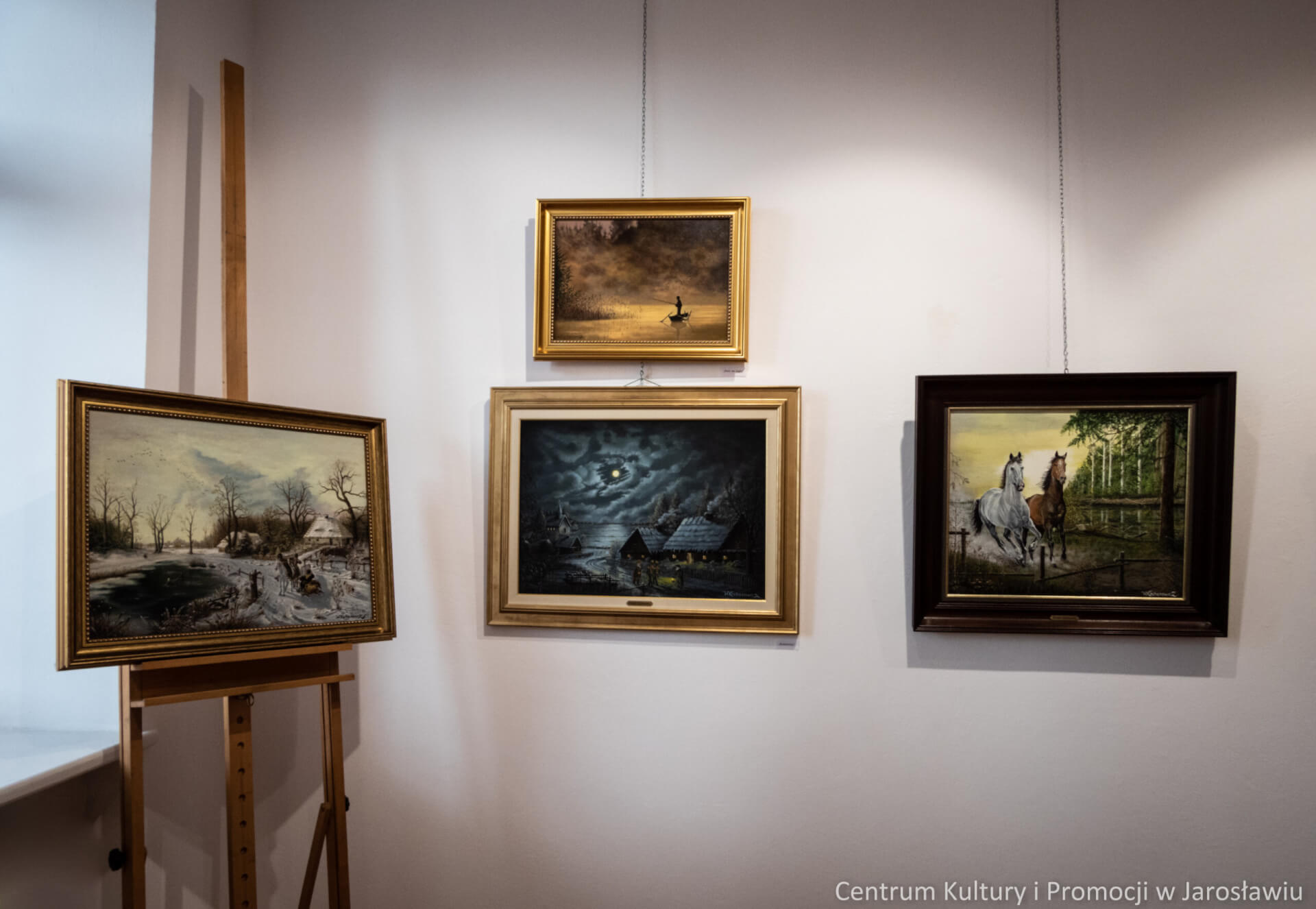 cztery obrazy - olej na płótnie, krajobraz