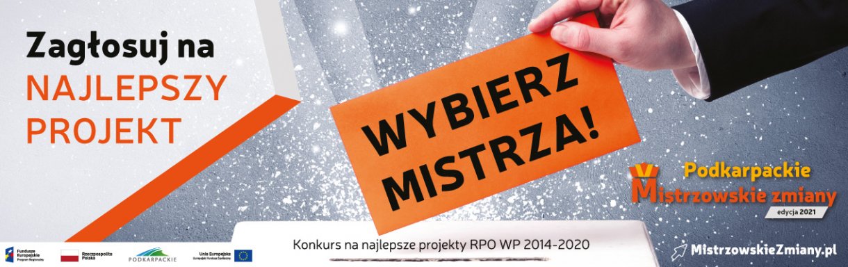 baner promocyjny : zagłosuj na najlepszy projekt wybierz mistrza