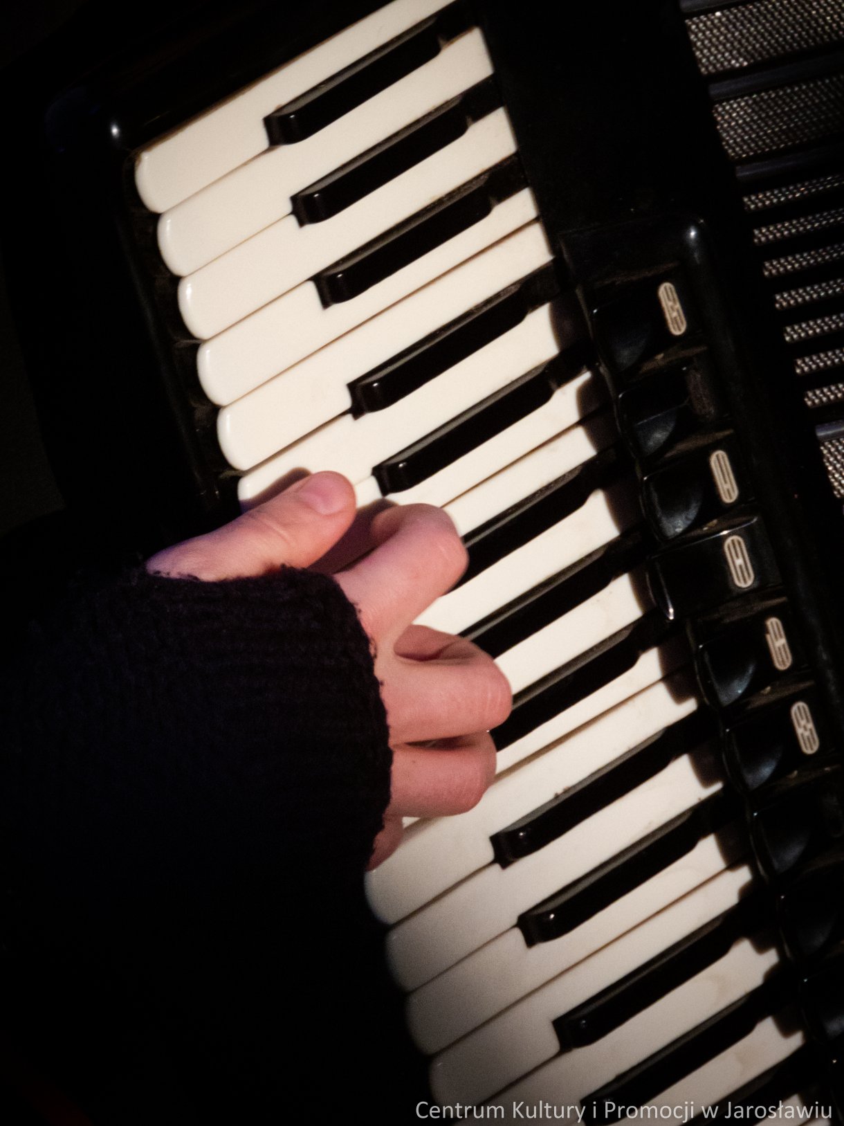 zbliżenie na akordeon podczas koncertu