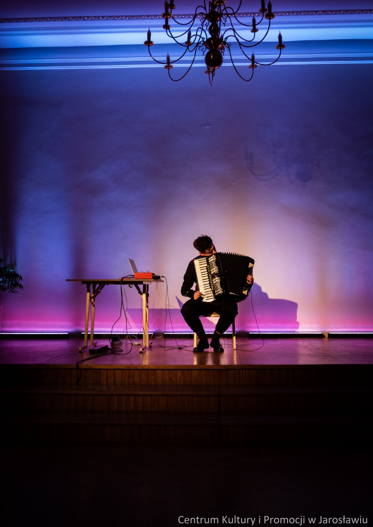Patrzyk Walczak, akordeonista, podczas koncertu 