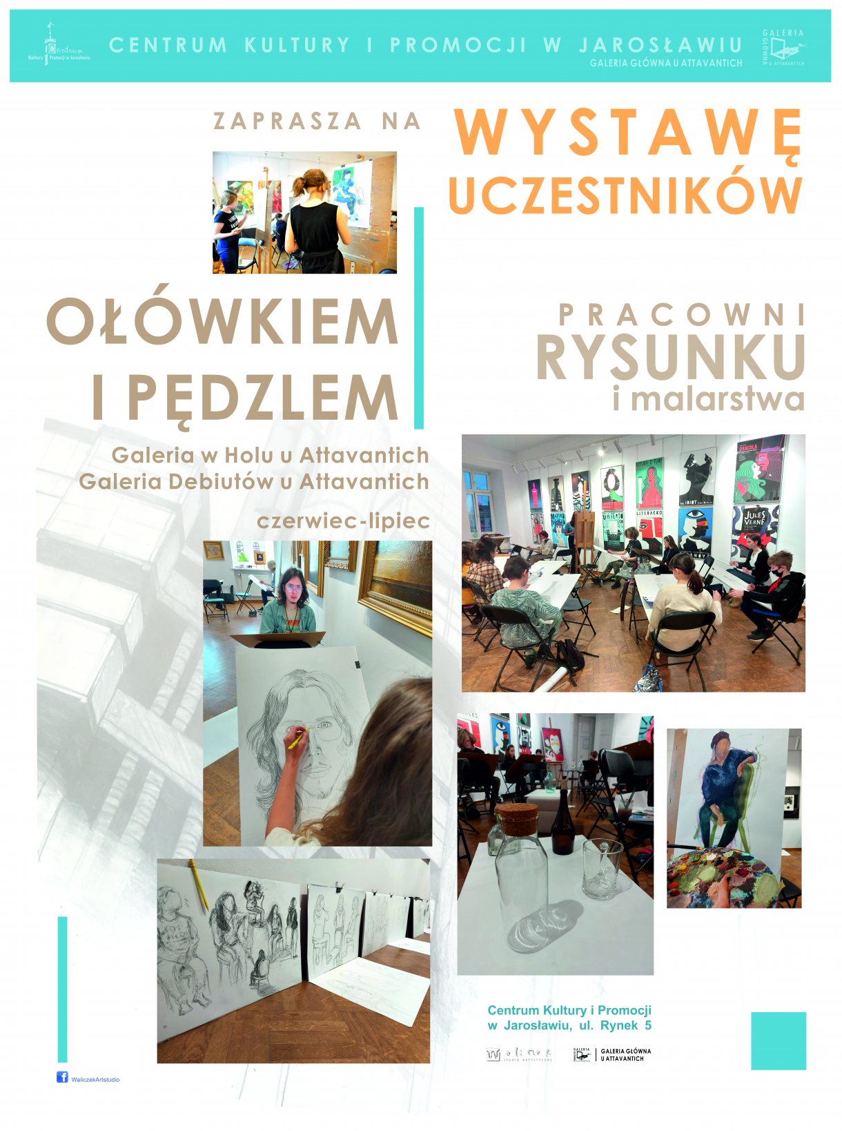 Galeria w Holu u Attavantich oraz Galeria Debiutów u Attavantich Zapraszają do oglądania dorocznej wystawy Pracowni Rysunku Odręcznego i Malarstwa „Ołówkiem i pędzlem” Wernisaż wystawy: 9 czerwca, godz. 15:30 Czas trwania wystawy: czerwiec – lipiec