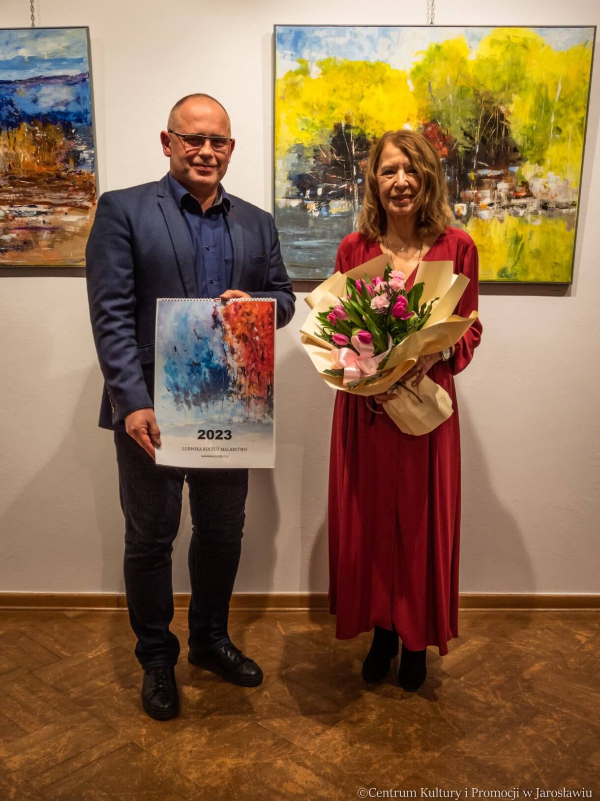 Dyrektor CKIP oraz Ludwika Koczut autorka wystawy