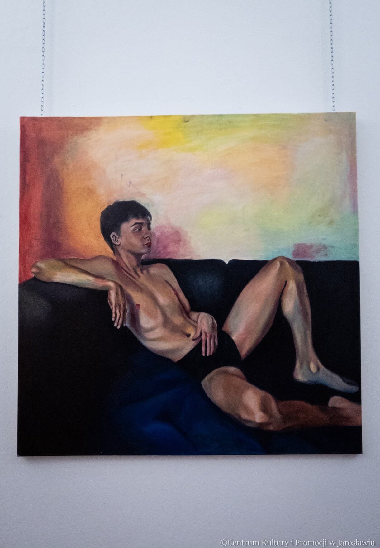 Wystawa ucznia Państwowego Liceum Sztuk Plastycznych im. Stanisława Wyspiańskiego w Jarosławiu marzec 2023 Rysunek Malarstwo Łukasz Czyrak