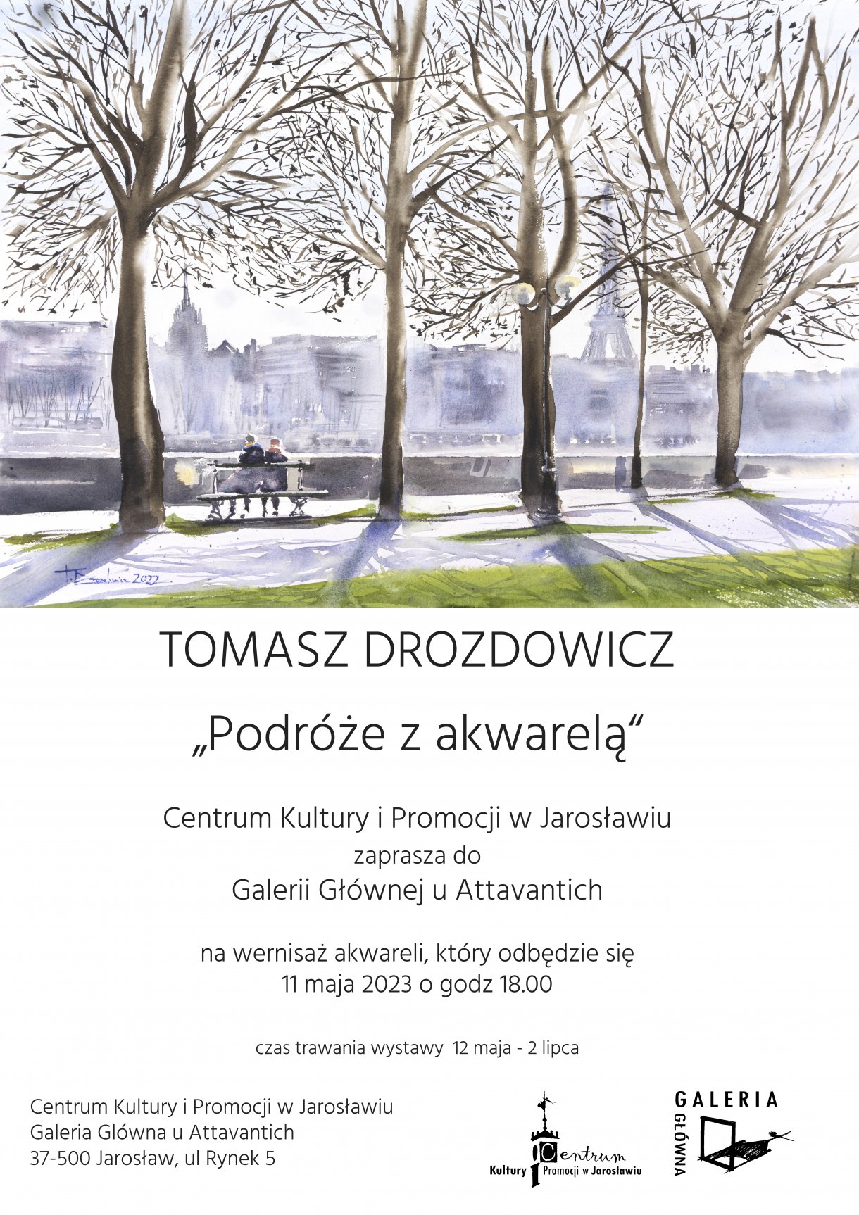 Drzewa i ławka, na której siedzą dwie osoby, w tle miasto (widoczna wieża ajfla) / tekst w treści aktualności