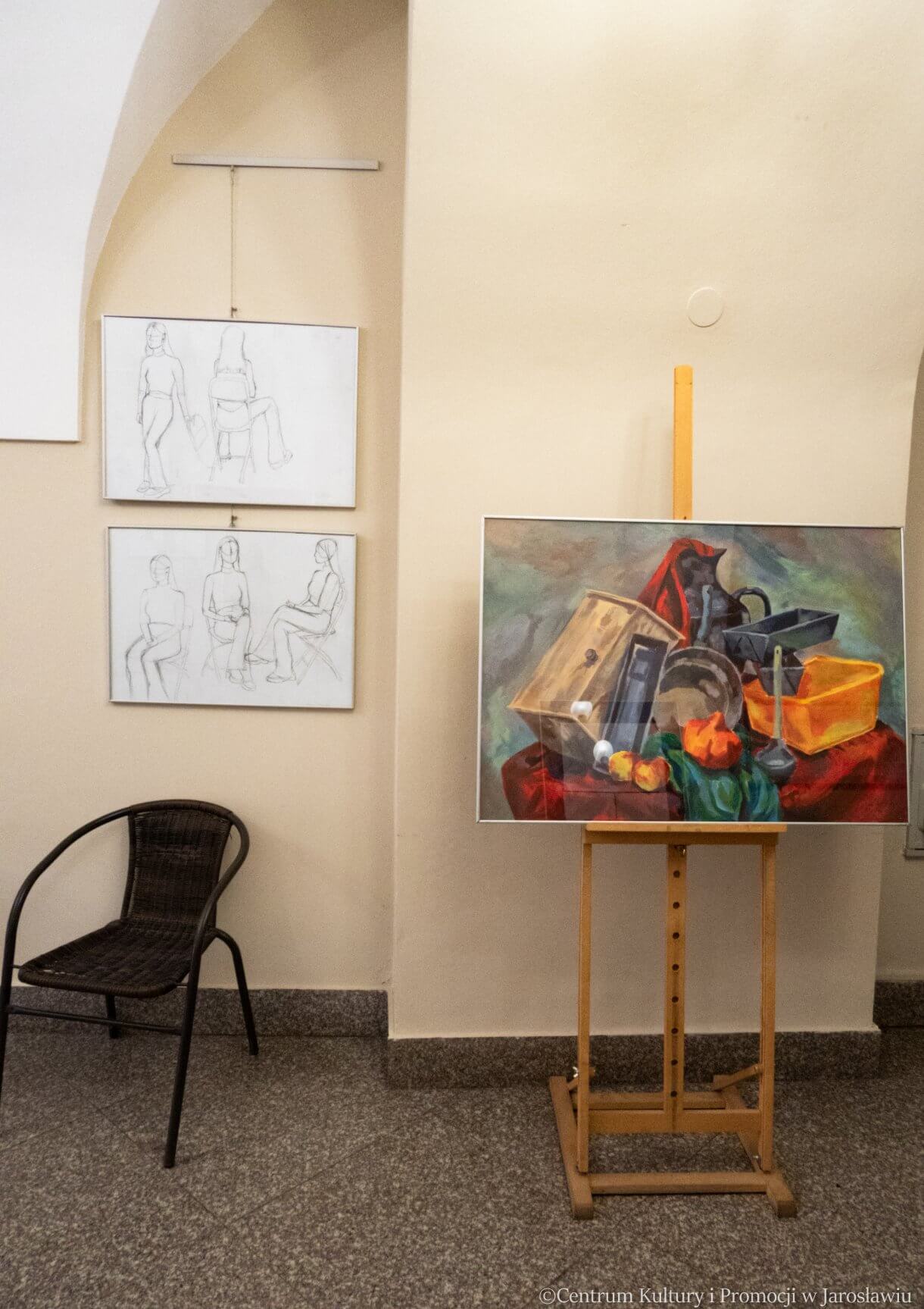 prace uczestników Pracowni Rysunku Odręcznego i Malarstwa