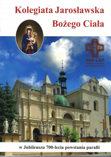 „Kolegiata Jarosławska Bożego Ciała” w Jubileuszu 700 – lecia powstania parafii. „Kolegiata Jarosławska Bożego Ciała” w Jubileuszu 700 - lecia powstania parafii. Ten album to dzieło zbiorowe ukazujące piękno świątyni oraz jak idee zawarte w jej wyposażeniu. Na kartach publikacji „zwiedzamy” jarosławską farę, poznając jej dzieje i związanych z nią ludzi. Album jest bogato zdobiony ilustracjami. Rok: 2023 Liczba stron: 60 Oprawa twarda Cena: 45 zł Zapraszamy do zakupu stacjonarnie lub wysyłkowo w Centrum Informacji Turystyczno-Kulturalnej w Jarosławiu (ul. Rynek 5, tel.: 16 624 89 89 / 881 500 889)