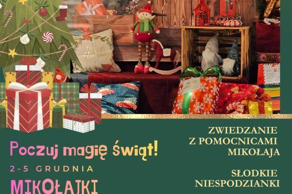 Zapraszamy na mikołajkowy tydzień do jarosławskich Podziemi! Zapewniamy świąteczny klimat i wiele frajdy. Magiczne chwile będziemy łapać na fotografiach w naszym kolorowym kąciku foto.  Poczuj magię świąt!  Mikołajki w Podziemiach  2 – 5 grudnia 2025  W programie:  zwiedzanie podziemi z pomocnicami Mikołaja słodkie niespodzianki  magiczny kącik foto  Informacje oraz zapisy w Centrum Informacji Turystyczno-Kulturalnej w Jarosławiu (ul. Rynek 5) lub pod nr tel. 16 624 89 89  Podczas wydarzenia prowadzona będzie rejestracja fotograficzna. Powstała dokumentacja będzie rozpowszechniana w celach informacyjnych i promocyjnych na stronach internetowych organizatorów, mediach społecznościowych, prasie. 