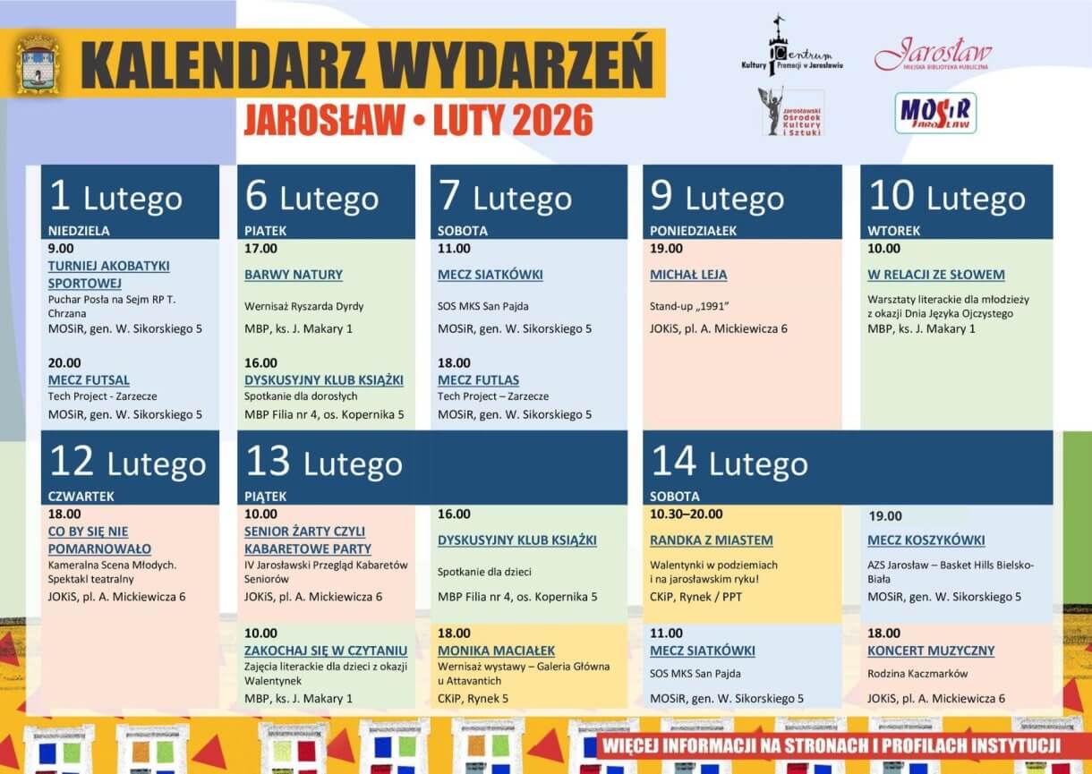 Kalendarz wydarzeń Jarosław Luty 2026