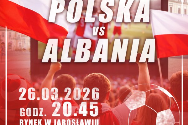 26 marca o 20:45 nasza reprezentacja rozegra barażowy mecz o awans na Mistrzostwa Świata 2026 Rywalem Biało-Czerwonych będzie Albania, a stawka jest ogromna – zwycięzca zrobi kolejny krok w stronę mundialu! Zapraszamy wszystkich kibiców – dużych i małych – do wspólnego dopingu! Zabierz znajomych, rodzinę i dobry humor – pokażmy razem, jak kibicuje Jarosław! Niech Rynek zamieni się w jedną wielką trybunę! 26 marca | 20:45 Polska – Albania Rynek w Jarosławiu