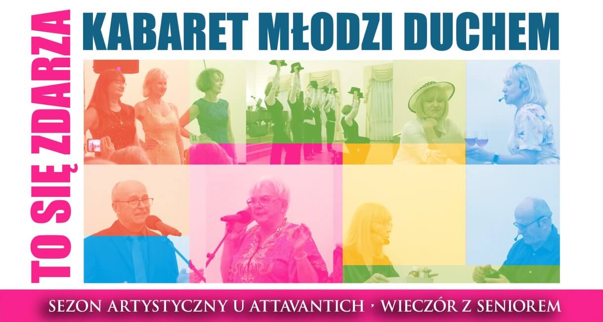 Centrum Kultury i Promocji w Jarosławiu zaprasza na Wieczór z Seniorem Kabaretu Młodzi Duchem w programie: „To się zdarza” 29 kwietnia 2026r., godzina 18:00. Sala Lustrzana Centrum Kultury i Promocji w Jarosławiu (ul. Rynek 5)  Wstęp wolny