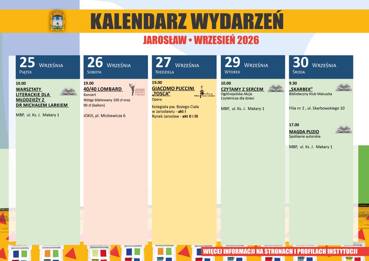 Kalendarz wydarzeń Jarosław wrzesień 2026