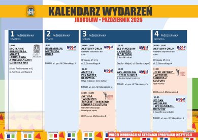 Kalendarz wydarzeń Jarosław Październik 2026