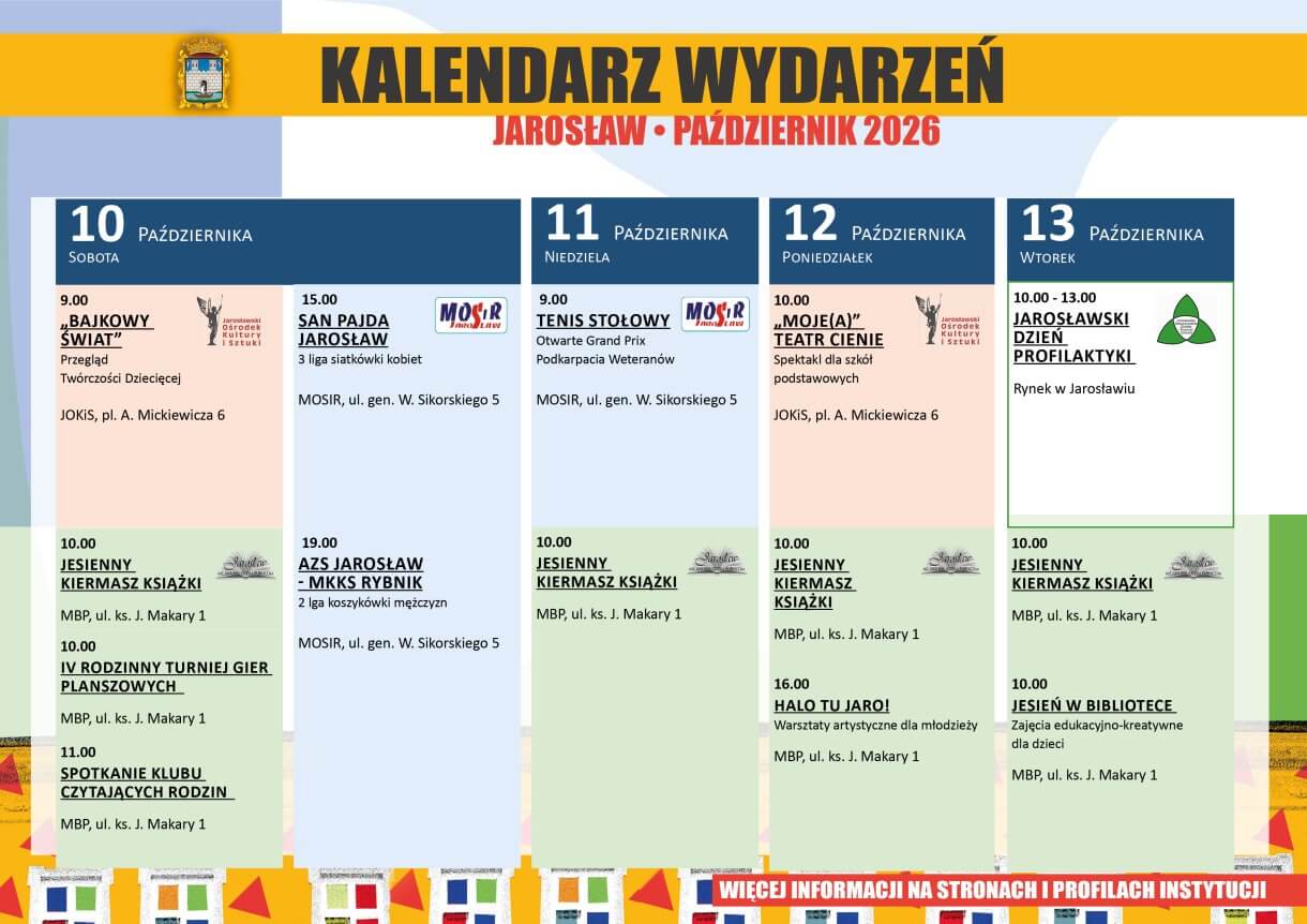 Kalendarz wydarzeń Jarosław Październik 2026