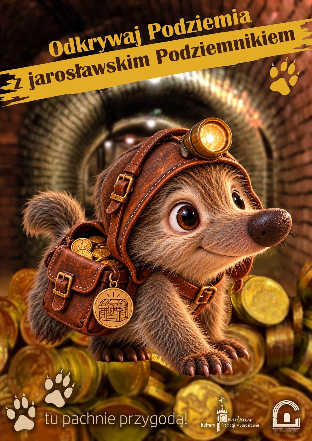 Jarosławski Podziemnik pogubił swoje złote dukaty! Pomożecie mu je odnaleźć? Już od najbliższej soboty (10.10.2026r.) możecie wyruszyć razem z nim do Podziemnej Trasy Turystycznej im. prof. F. Zalewskiego, gdzie ukryło się 8 dukatów! Hej! Jestem jarosławski Podziemnik! Mieszkam pod jarosławskim Rynkiem tak długo, że znam tu niemal każdą cegłę. Dawno temu, kiedy do Jarosławia zjeżdżali kupcy z dalekich stron, w moje łapki trafiła torba pełna dukatów. Pilnowałem jej jak oka w głowie… No, prawie! Ostatnio odkryłem, że część z nich zniknęła! Dukaty rozsypały się gdzieś po podziemiach. Każdy ma inny znak. Wypatruj ich uważnie podczas wędrówki, ale pamiętaj – niczego nie dotykaj i nie schodź z wyznaczonej trasy. Znajdź 8 dukatów, rozwiąż zadania i odkryj moje tajne hasło! Do dzieła! Szczegółowe informacje znajdziecie w Centrum Informacji Turystyczno-Kulturalnej w Jarosławiu (ul. Rynek 5, tel.: 16 624 89 89 / 881 500 889)